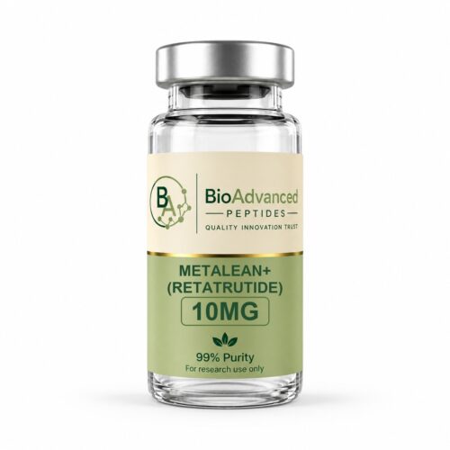 MetaLean+ (Retatrutide) 10MG product vial - BioAdvanced Peptides, for research use only