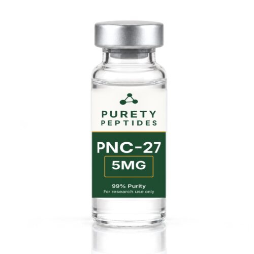 PNC-27 5MG product vial - PureTy Peptides, for research use only