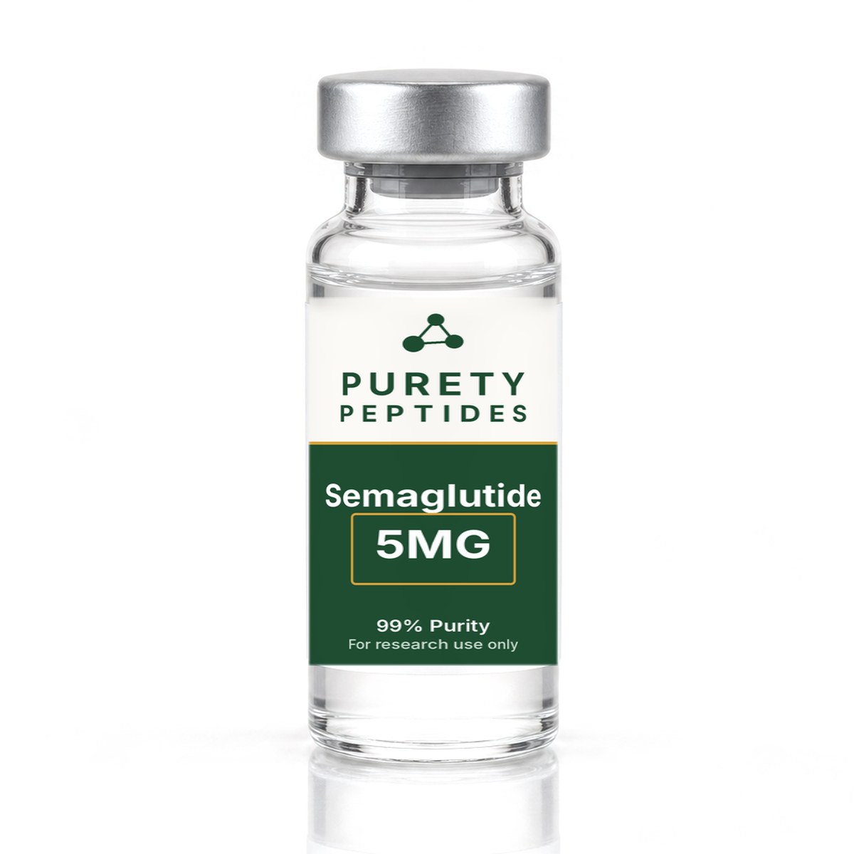 Semaglutide 5MG product vial - PureTy Peptides, for research use only